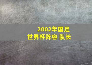 2002年国足世界杯阵容 队长